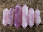 Polished Double Terminated Gemmy Rose Quartz Crystals x 6 From Madagascar - Toprock Gemstones and Minerals 