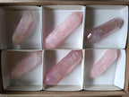 Polished Double Terminated Gemmy Rose Quartz Crystals x 6 From Madagascar - Toprock Gemstones and Minerals 