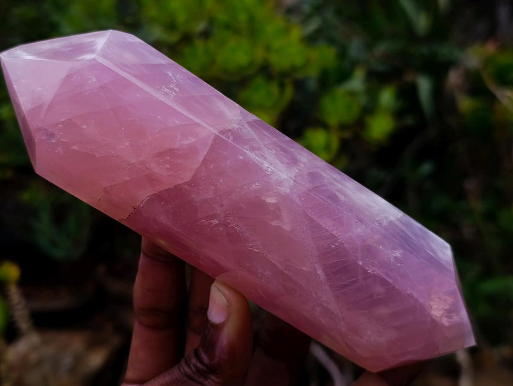 Polished Double Terminated Gemmy Rose Quartz Crystals x 6 From Madagascar - Toprock Gemstones and Minerals 