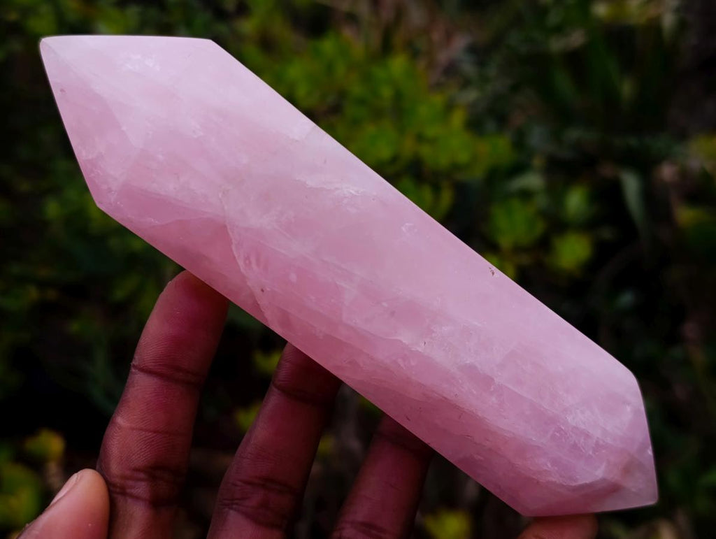Polished Double Terminated Gemmy Rose Quartz Crystals x 6 From Madagascar - Toprock Gemstones and Minerals 