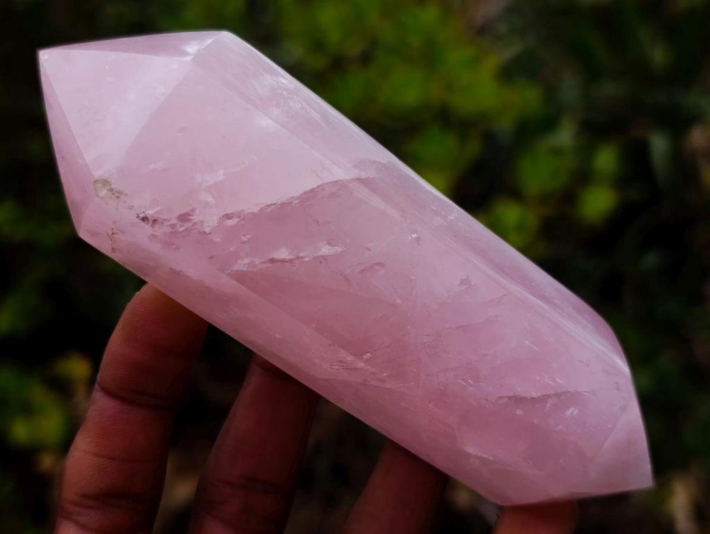 Polished Double Terminated Gemmy Rose Quartz Crystals x 6 From Madagascar - Toprock Gemstones and Minerals 