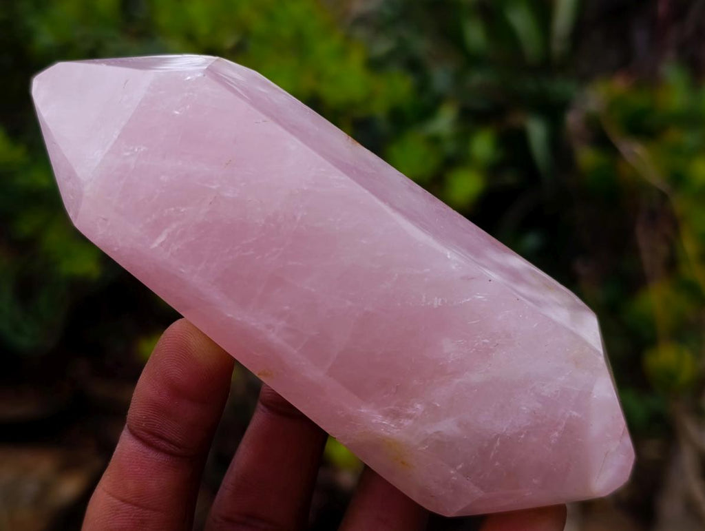 Polished Double Terminated Gemmy Rose Quartz Crystals x 6 From Madagascar - Toprock Gemstones and Minerals 
