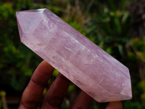 Polished Double Terminated Gemmy Rose Quartz Crystals x 6 From Madagascar - Toprock Gemstones and Minerals 