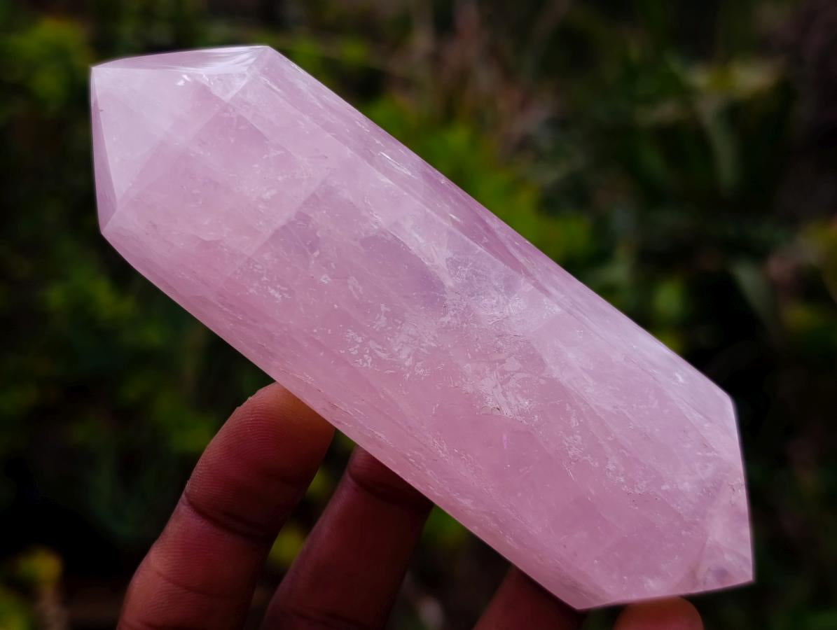 Polished Double Terminated Gemmy Rose Quartz Crystals x 6 From Madagascar - Toprock Gemstones and Minerals 