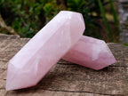 Polished Double Terminated Gemmy Rose Quartz Crystals x 6 From Madagascar - Toprock Gemstones and Minerals 