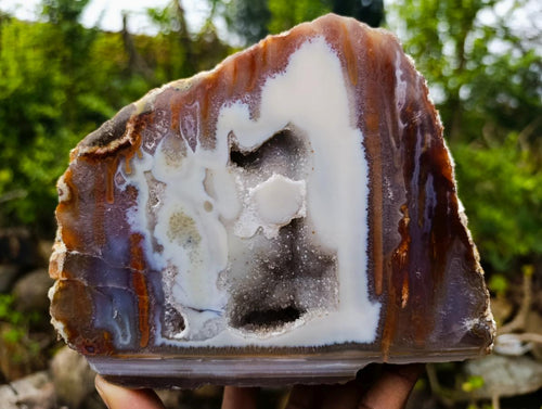 Polished One Side Red Shashe River Agate Nodules x 2 From Shashe River, Zimbabwe - Toprock Gemstones and Minerals 