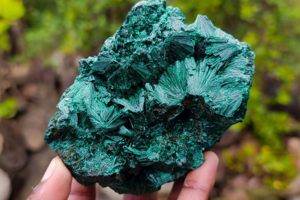 Natural Silky Malachite Specimens x 2 From Kasompe, Congo - Toprock Gemstones and Minerals 