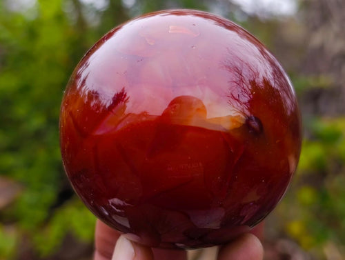 Polished and Natural Carnelian Agate Gemstone Spheres x 3 From Madagascar - Toprock Gemstones and Minerals 