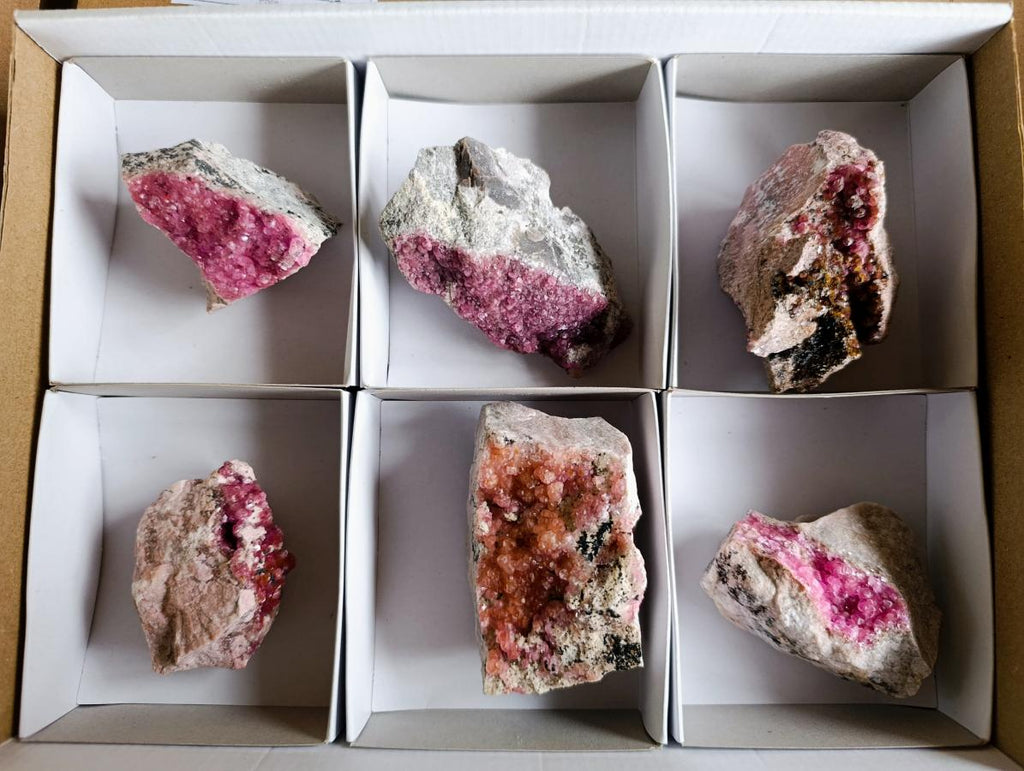 Natural Spherocobaltite Specimens x 6 From Musonoi Mine, Congo - Toprock Gemstones and Minerals 