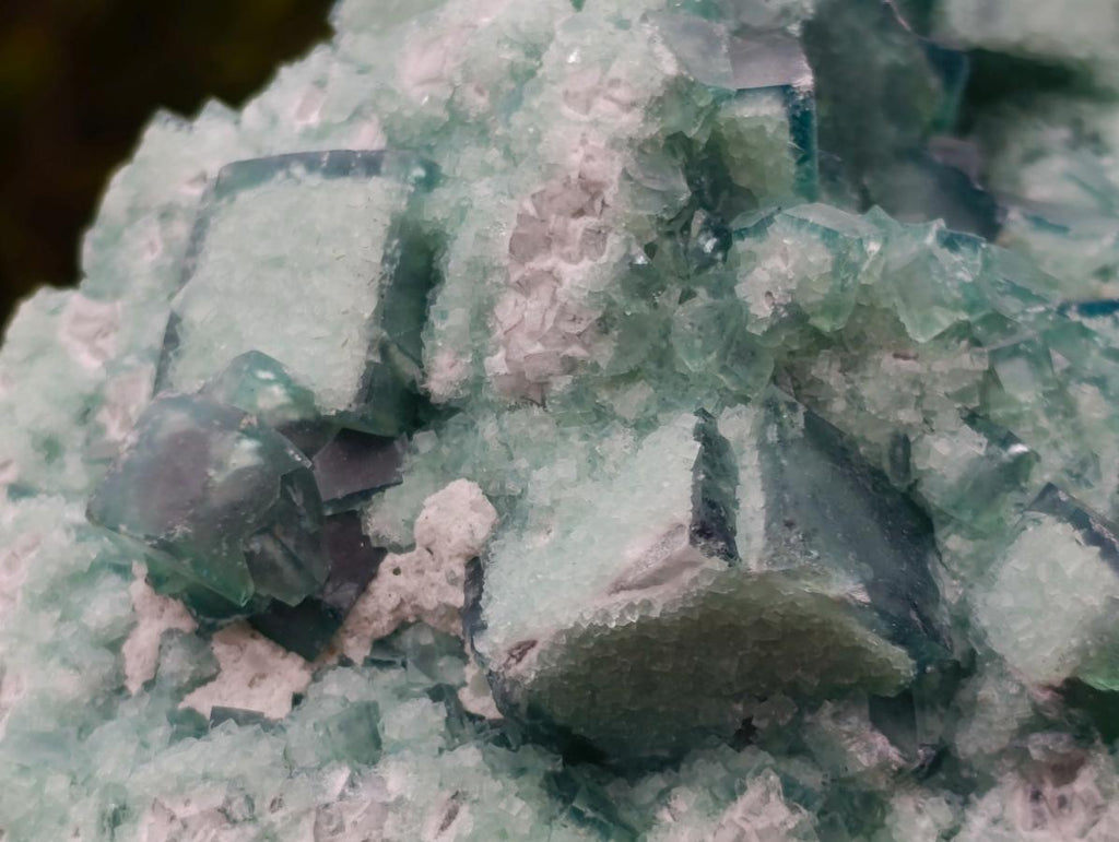 Natural Green Cubic Fluorite Specimens x 2 From Mandrosonoro, Madagascar - Toprock Gemstones and Minerals 