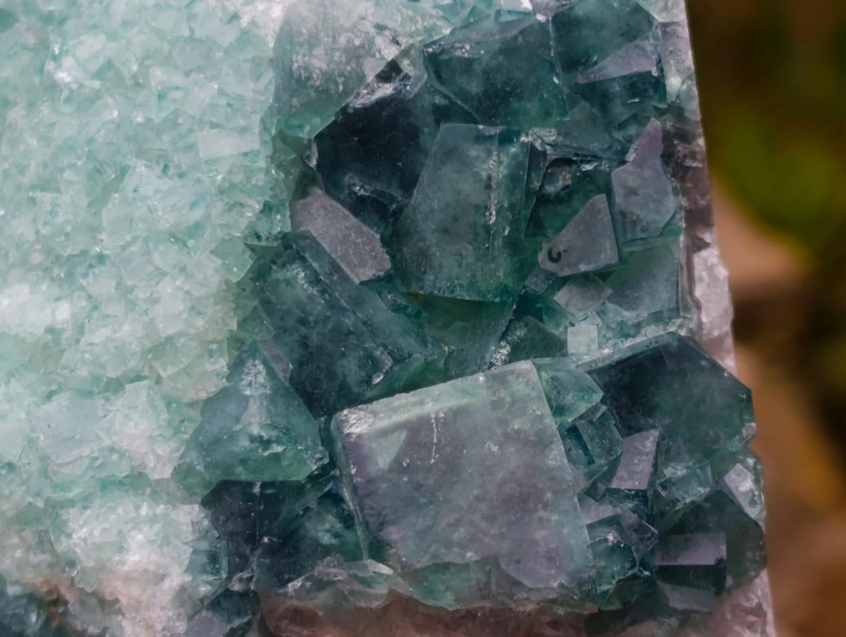 Natural Green Cubic Fluorite Specimens x 2 From Mandrosonoro, Madagascar - Toprock Gemstones and Minerals 