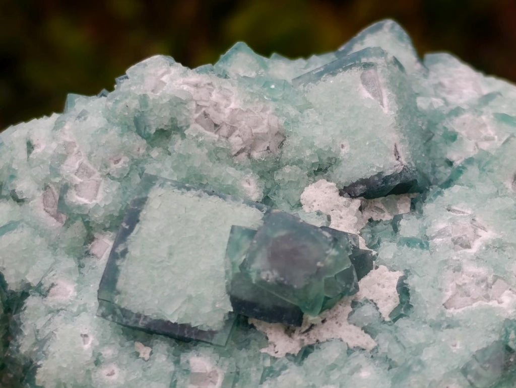 Natural Green Cubic Fluorite Specimens x 2 From Mandrosonoro, Madagascar - Toprock Gemstones and Minerals 