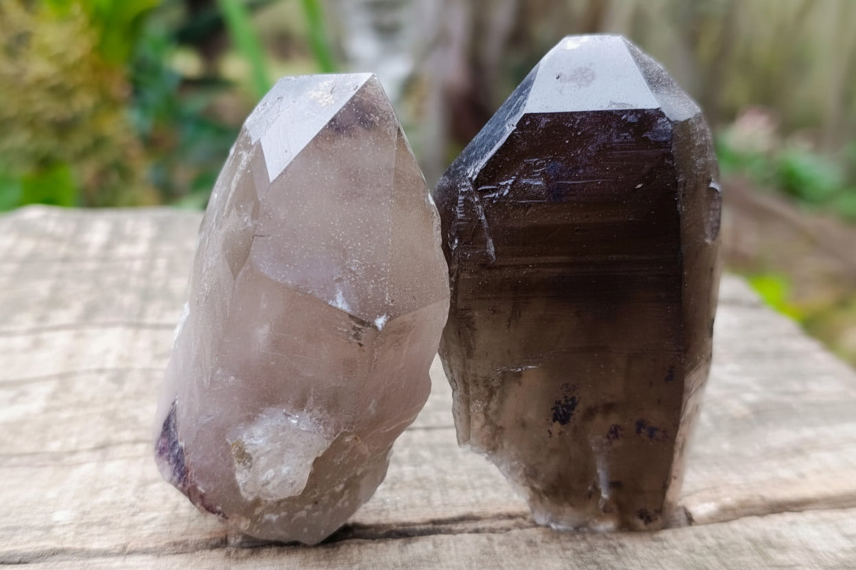 Natural Smokey Quartz and Clear Smokey Quartz Crystals x 6 From Zomba Plateau, Malawi - Toprock Gemstones and Minerals 