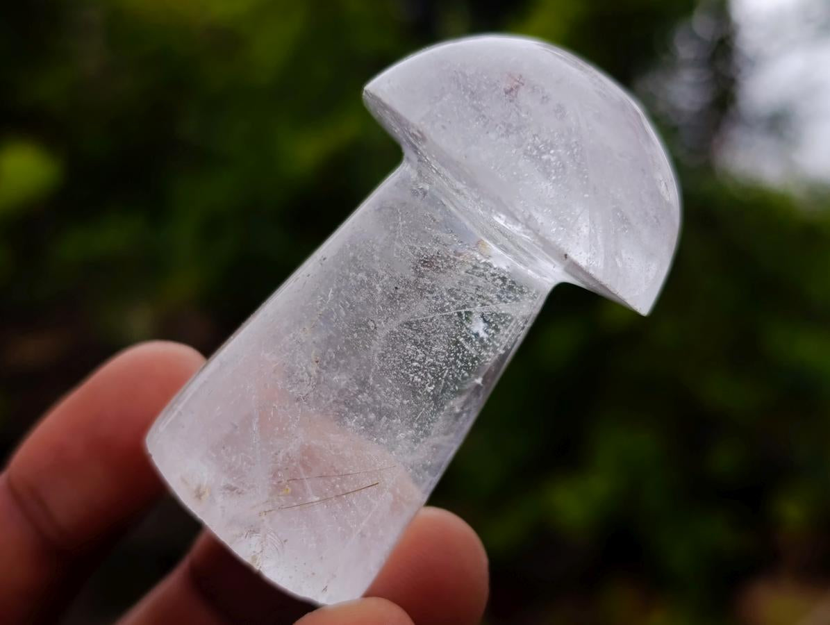 Polished Clear Quartz Mushrooms x 12 From Madagascar - Toprock Gemstones and Minerals 
