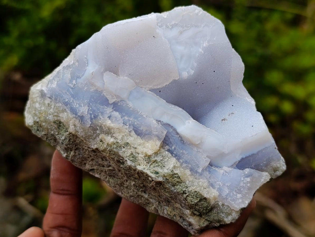 Natural Blue Lace Agate Geode Specimens x 6 From Nsanje, Malawi - Toprock Gemstones and Minerals 