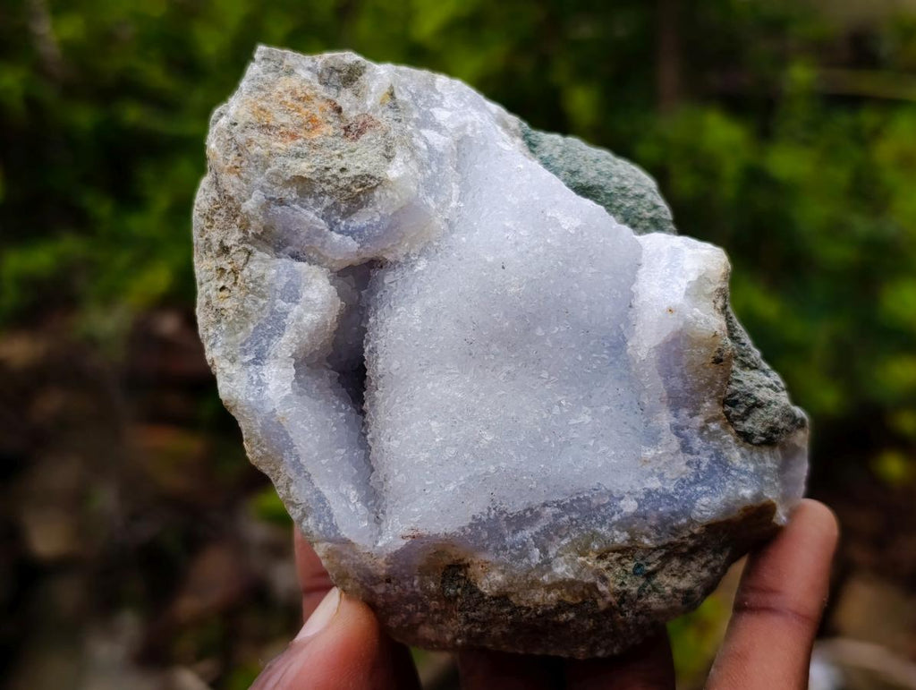 Natural Blue Lace Agate Geode Specimens x 6 From Nsanje, Malawi - Toprock Gemstones and Minerals 