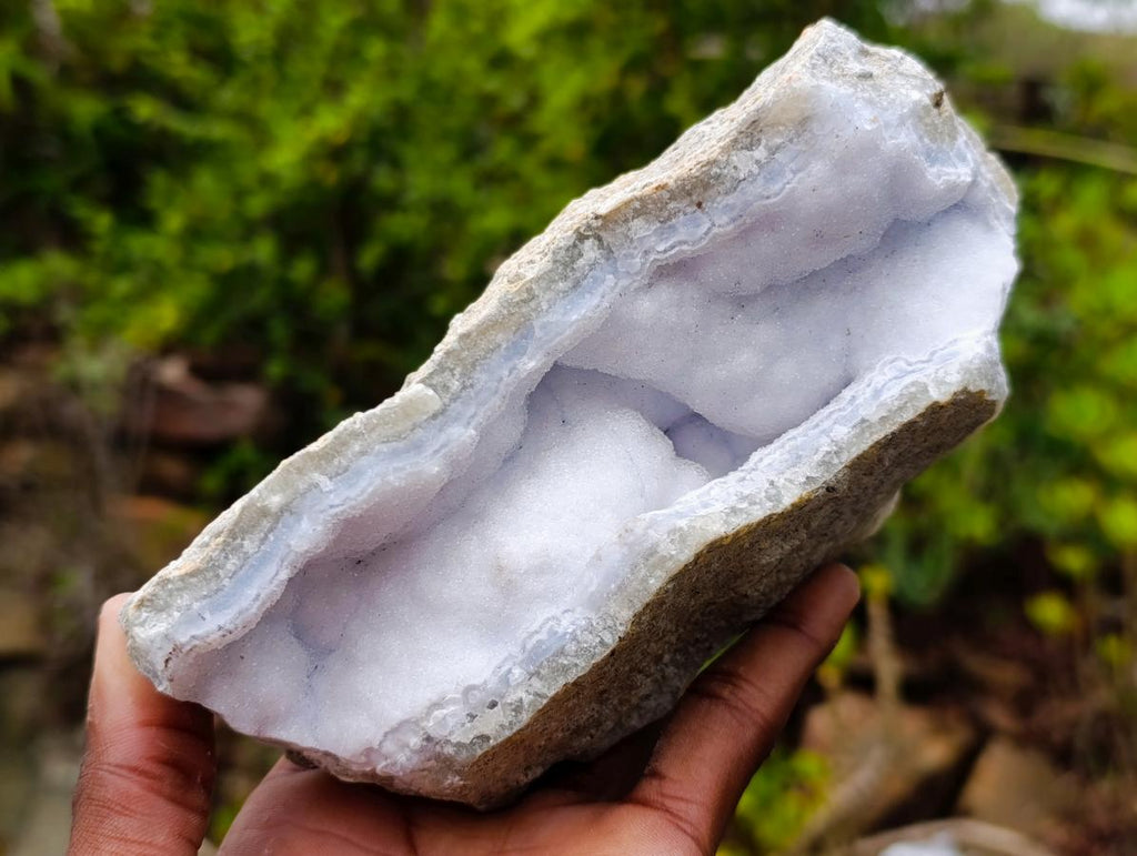 Natural Blue Lace Agate Geode Specimens x 6 From Nsanje, Malawi - Toprock Gemstones and Minerals 