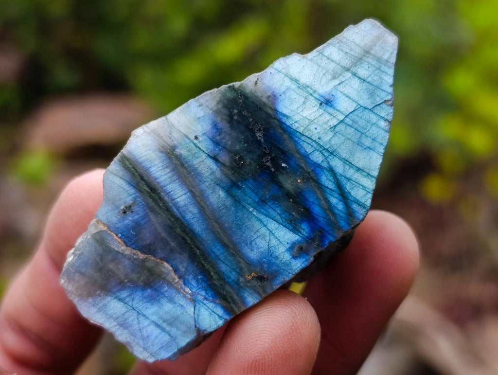 Polished One Side Labradorite Slices x 25 From Madagascar - Toprock Gemstones and Minerals 