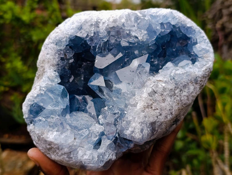 Natural Large Blue Celestite Geode Specimen x 1 From Sakoany, Madagascar - Toprock Gemstones and Minerals 