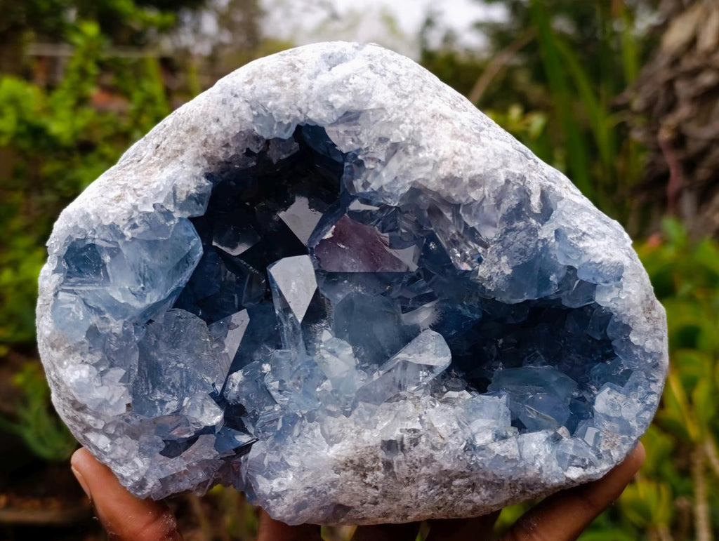 Natural Large Blue Celestite Geode Specimen x 1 From Sakoany, Madagascar - Toprock Gemstones and Minerals 