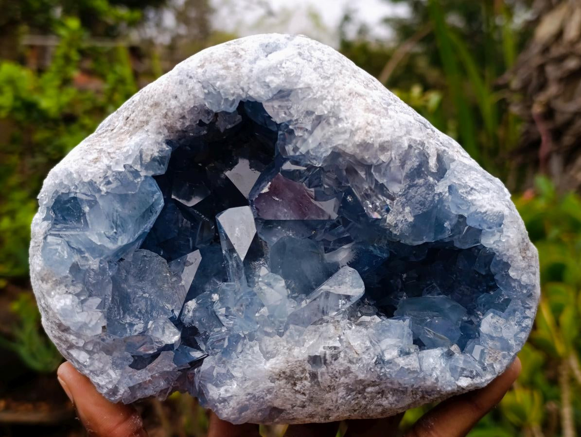 Natural Large Blue Celestite Geode Specimen x 1 From Sakoany, Madagascar - Toprock Gemstones and Minerals 