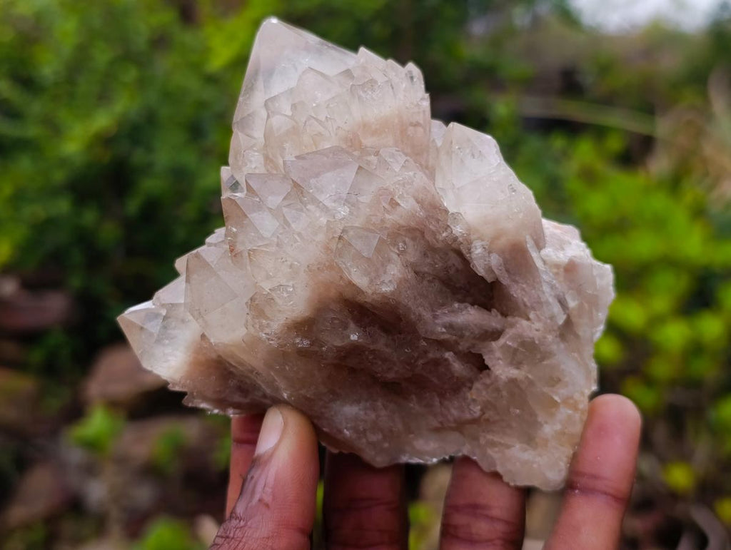 Natural Cascading White Phantom Smokey Luena Quartz Clusters x 6 From Luena, Congo - Toprock Gemstones and Minerals 