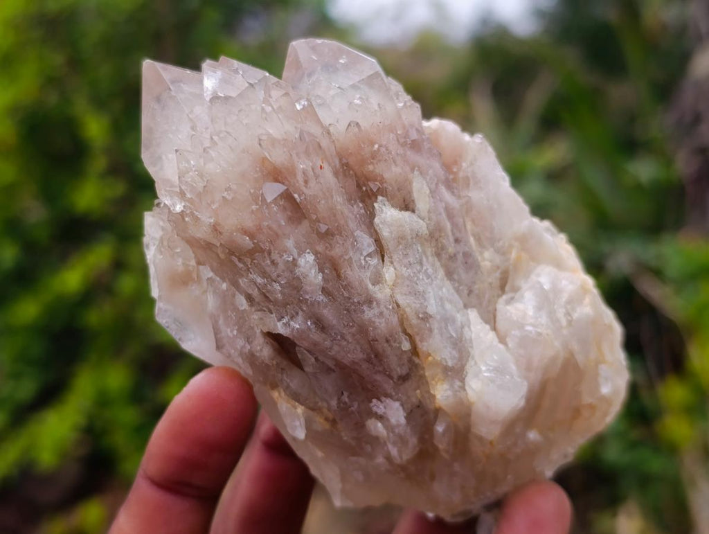 Natural Cascading White Phantom Smokey Luena Quartz Clusters x 6 From Luena, Congo - Toprock Gemstones and Minerals 