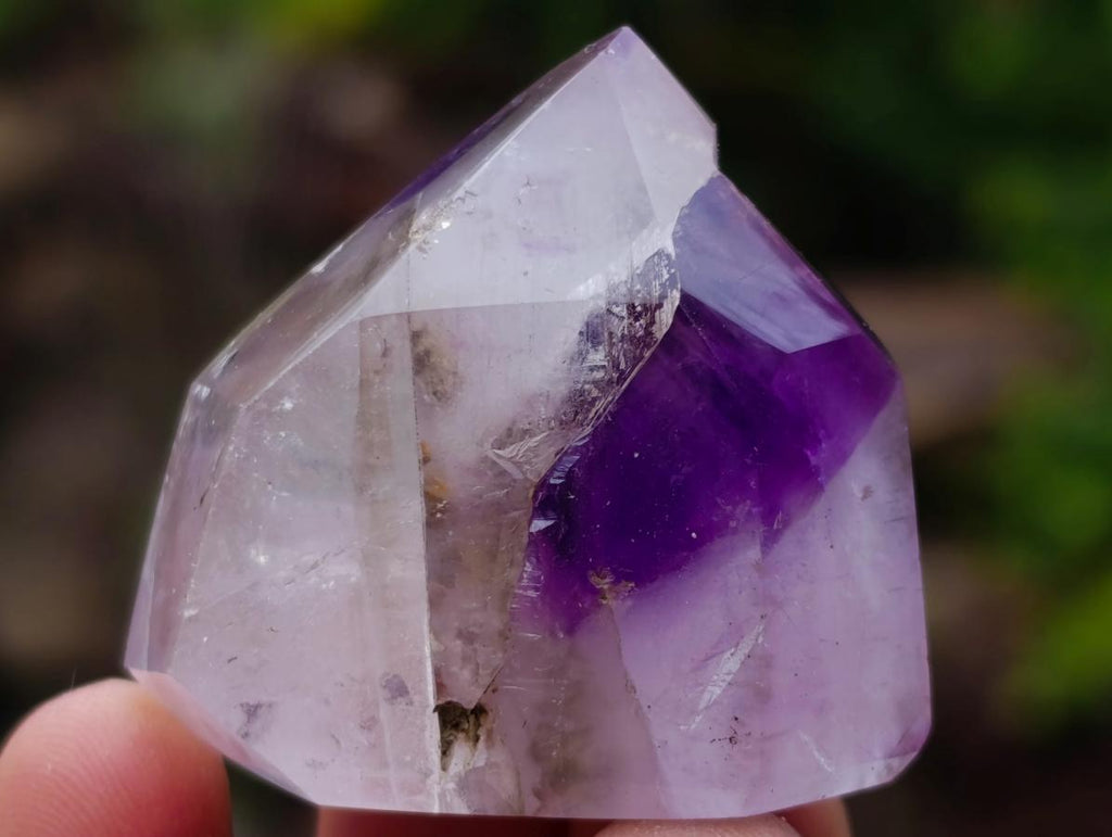 Polished Window Amethyst Crystals x 12 From Akansobe, Madagascar - Toprock Gemstones and Minerals 