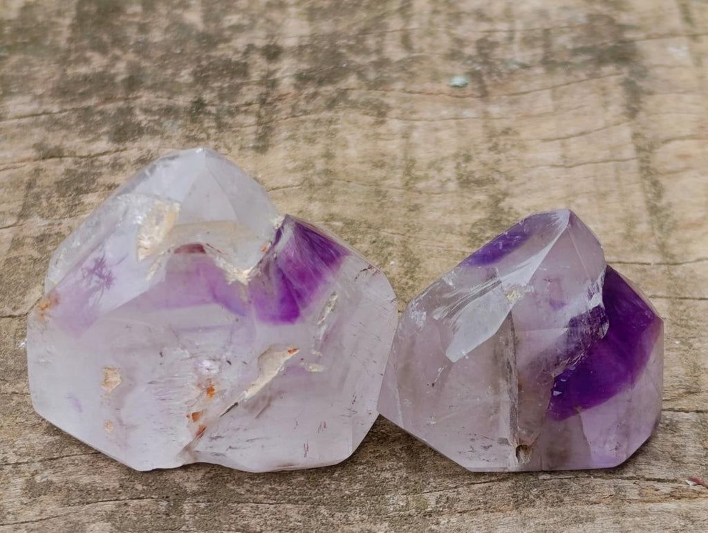 Polished Window Amethyst Crystals x 12 From Akansobe, Madagascar - Toprock Gemstones and Minerals 
