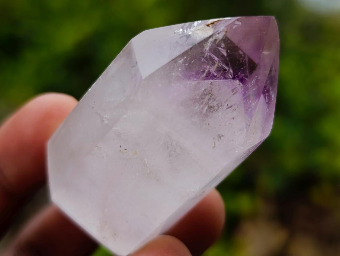 Polished Window Amethyst Crystals x 12 From Akansobe, Madagascar - Toprock Gemstones and Minerals 