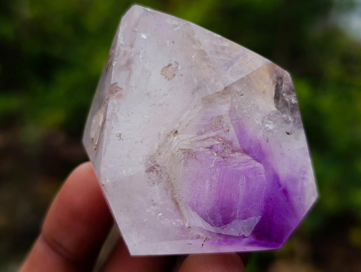 Polished Window Amethyst Crystals x 12 From Akansobe, Madagascar - Toprock Gemstones and Minerals 
