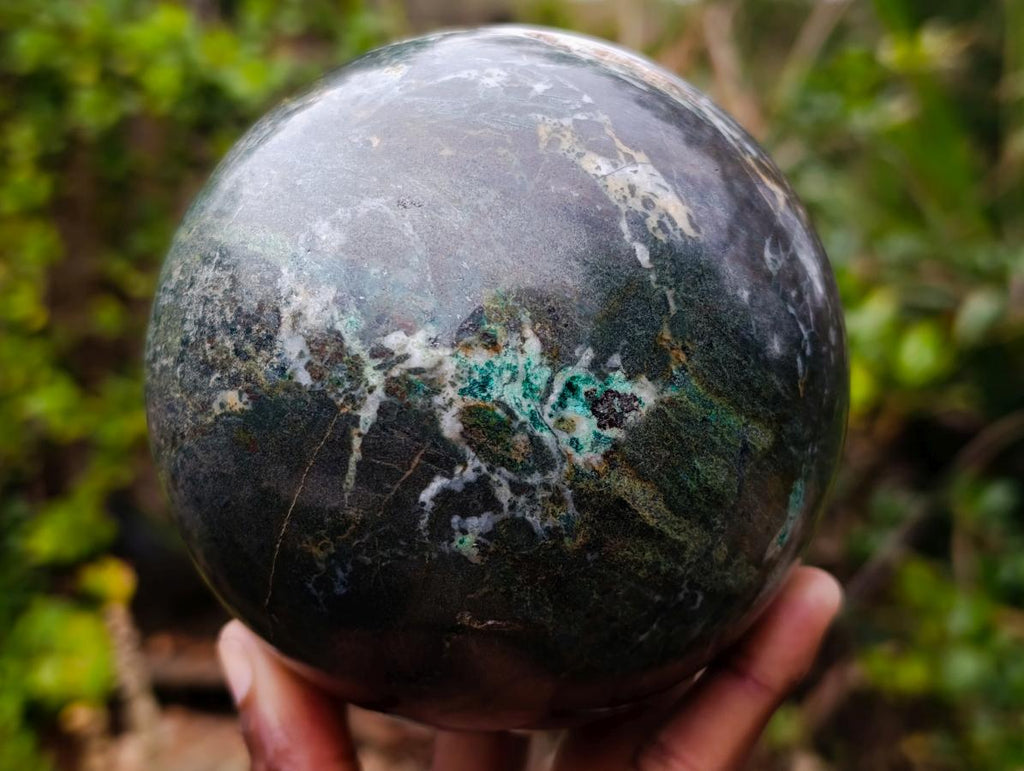 Polished Green Marble Sphere x 2 From Rustenberg, South Africa - Toprock Gemstones and Minerals 