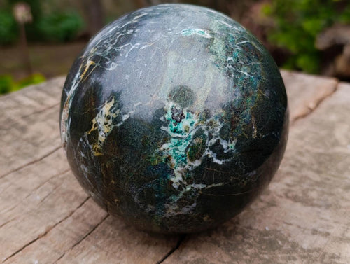 Polished Green Marble Sphere x 2 From Rustenberg, South Africa - Toprock Gemstones and Minerals 