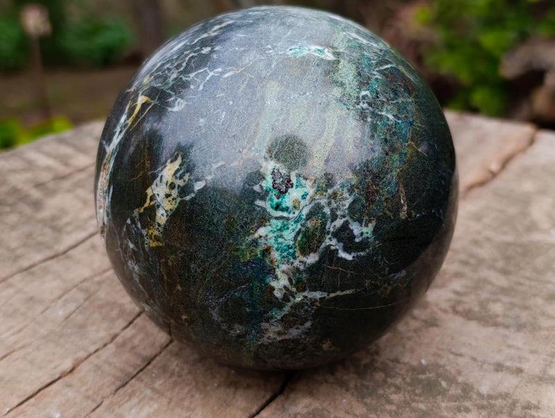 Polished Green Marble Sphere x 2 From Rustenberg, South Africa - Toprock Gemstones and Minerals 