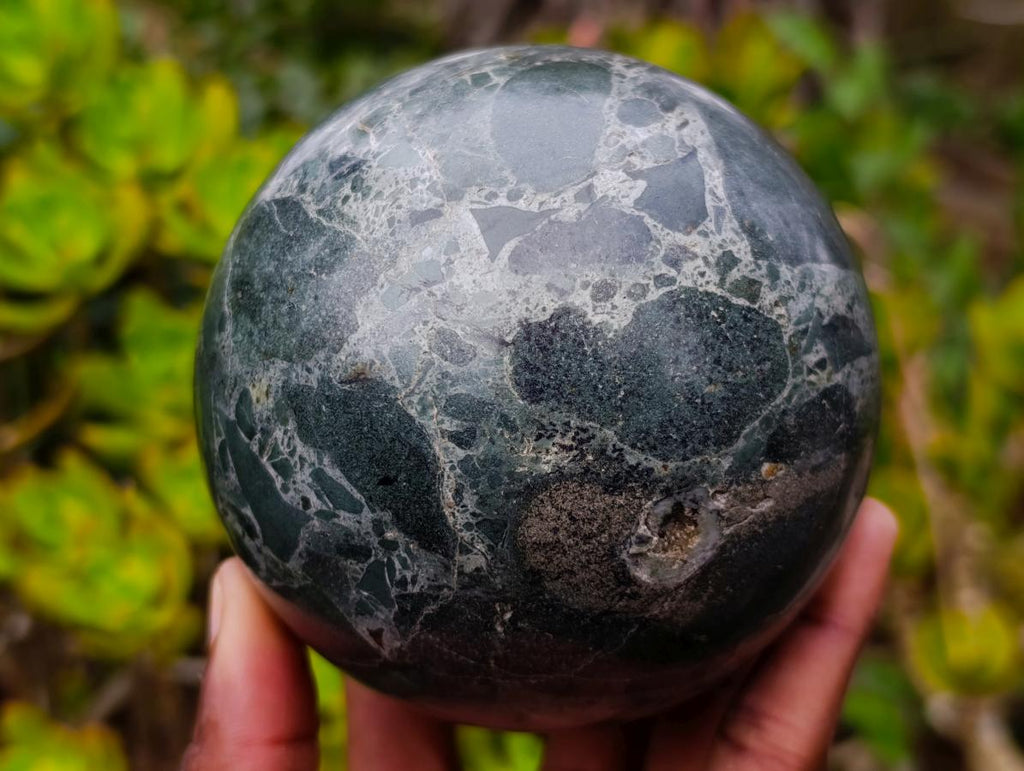 Polished Green Marble Sphere x 2 From Rustenberg, South Africa - Toprock Gemstones and Minerals 