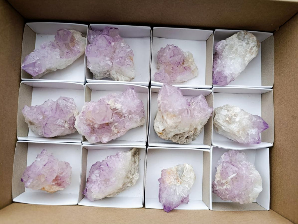 Natural Sunburst Spirit Amethyst Clusters x 12 From Boekenhouthoek, South Africa - Toprock Gemstones and Minerals 