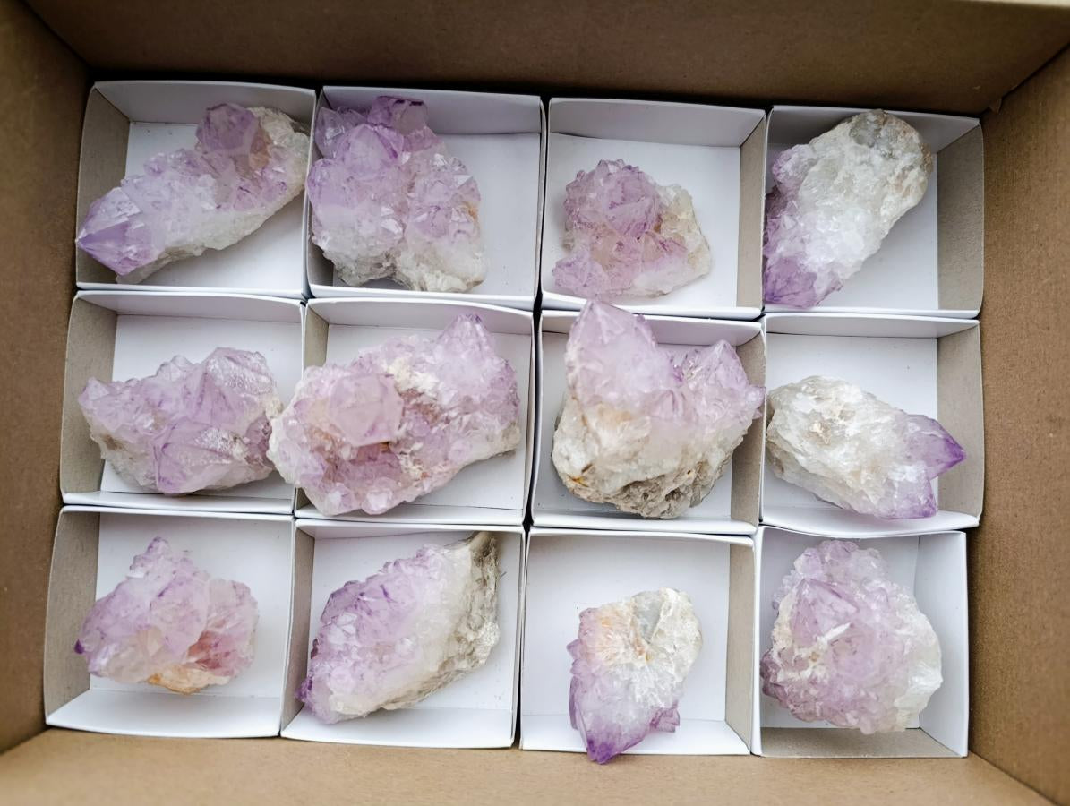 Natural Sunburst Spirit Amethyst Clusters x 12 From Boekenhouthoek, South Africa - Toprock Gemstones and Minerals 