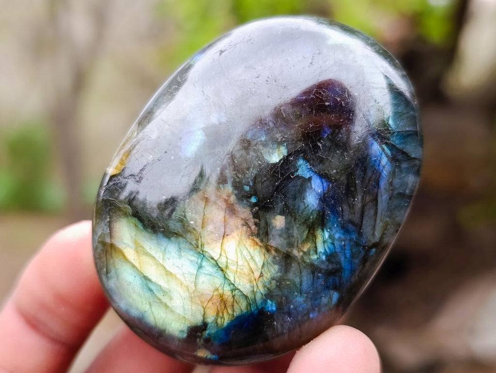 Polished Labradorite Palm Stones x 20 From Madagascar - Toprock Gemstones and Minerals 