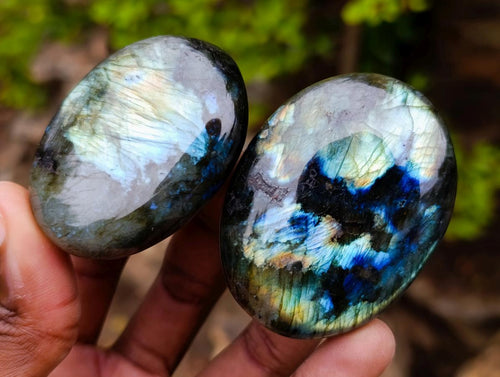 Polished Labradorite Palm Stones x 20 From Madagascar - Toprock Gemstones and Minerals 