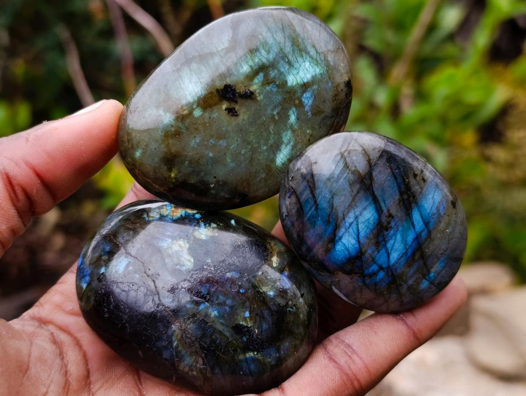 Polished Labradorite Palm Stones x 20 From Madagascar - Toprock Gemstones and Minerals 