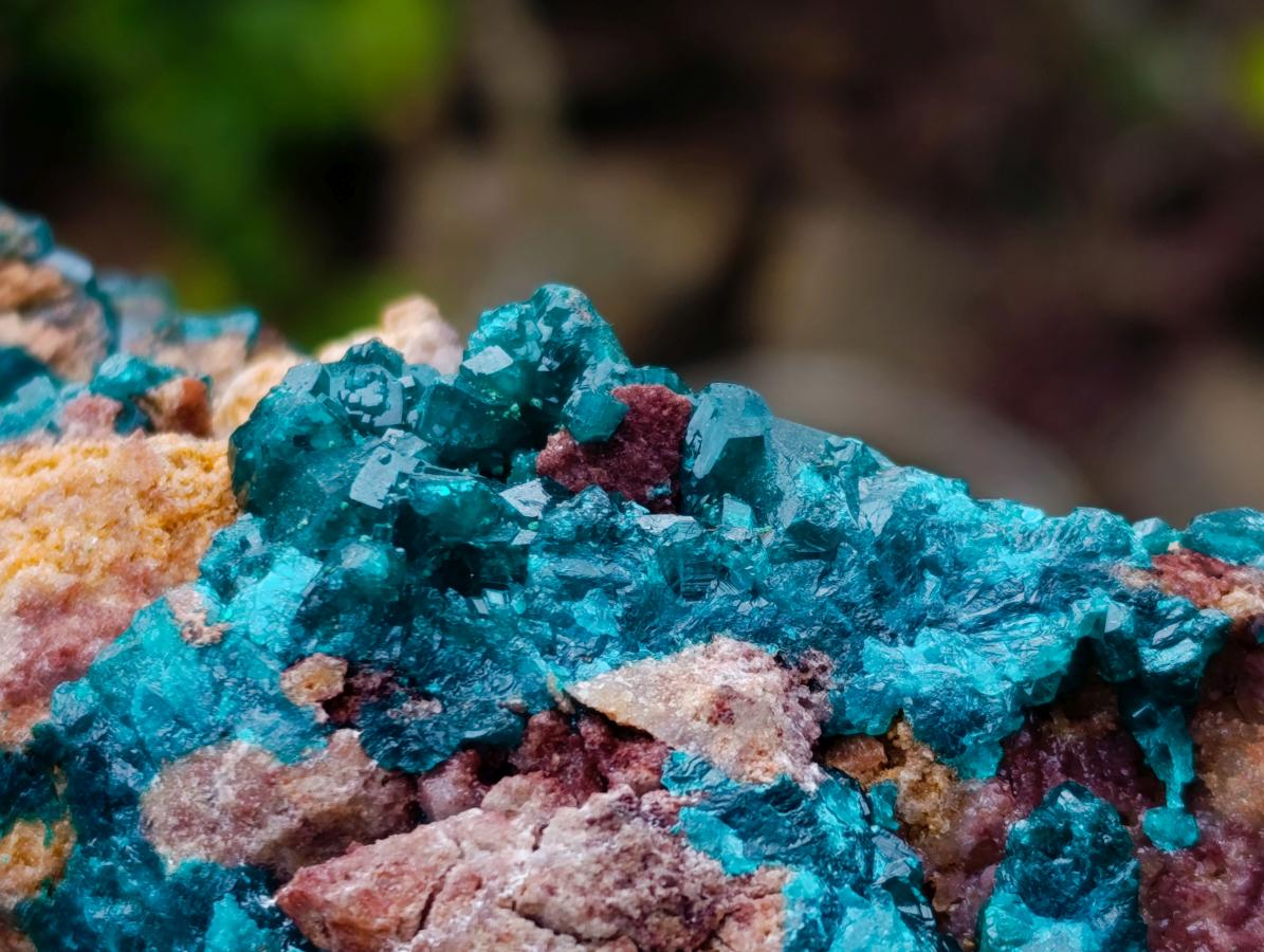 Natural Dioptase on Dolomite Specimens x 2 From Mashamba East Mine, Congo - Toprock Gemstones and Minerals 