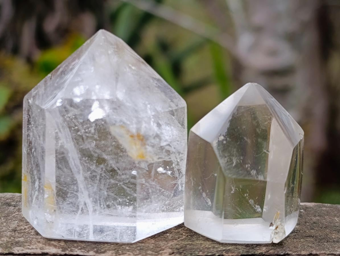 Polished Clear and Smokey Quartz Crystals x 24 From Madagascar - Toprock Gemstones and Minerals 