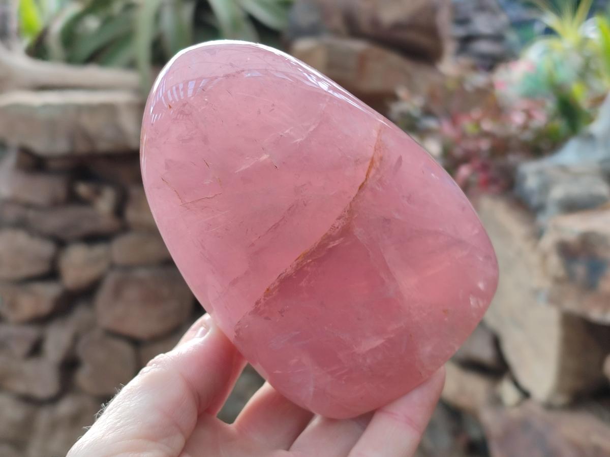 Polished Gemmy Rose Quartz Standing Display Pieces x 2 From Madagascar - Toprock Gemstones and Minerals 