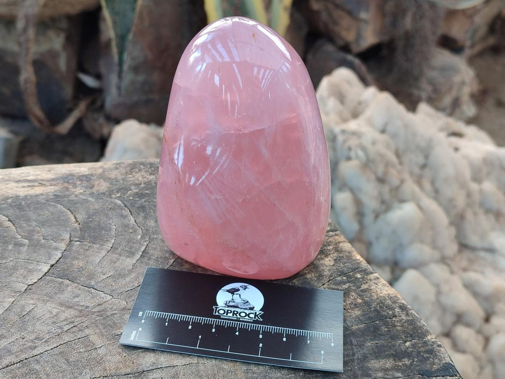 Polished Gemmy Rose Quartz Standing Display Pieces x 2 From Madagascar - Toprock Gemstones and Minerals 