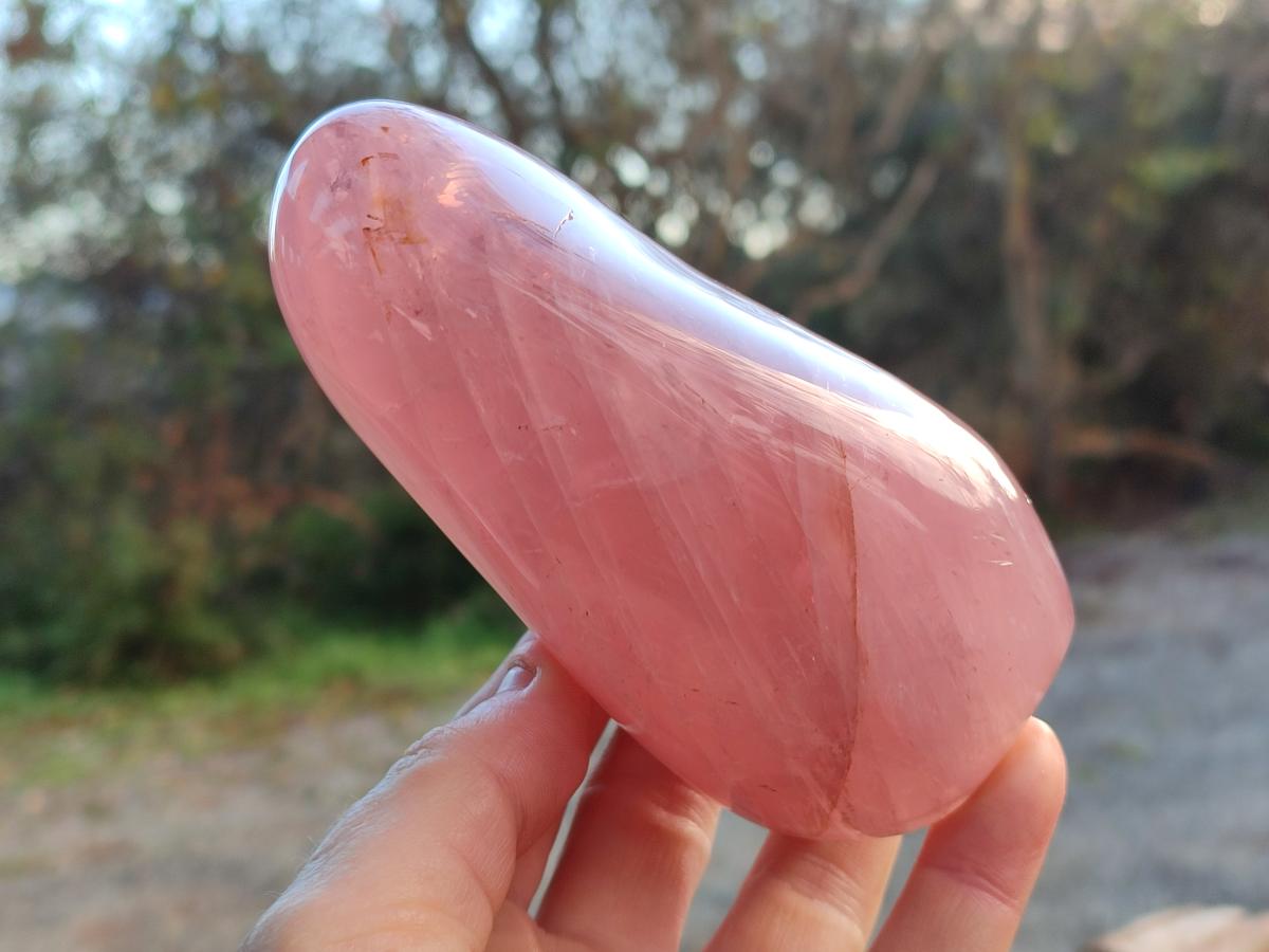 Polished Gemmy Rose Quartz Standing Display Pieces x 2 From Madagascar - Toprock Gemstones and Minerals 
