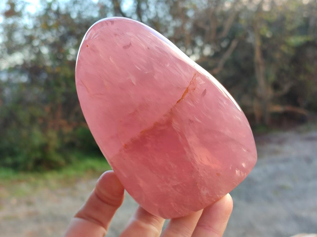 Polished Gemmy Rose Quartz Standing Display Pieces x 2 From Madagascar - Toprock Gemstones and Minerals 