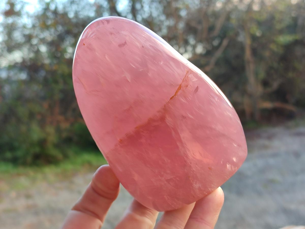 Polished Gemmy Rose Quartz Standing Display Pieces x 2 From Madagascar - Toprock Gemstones and Minerals 