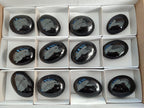 Polished Black Tourmaline Galets x 12 From Madagascar - Toprock Gemstones and Minerals 