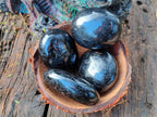 Polished Black Tourmaline Galets x 12 From Madagascar - Toprock Gemstones and Minerals 