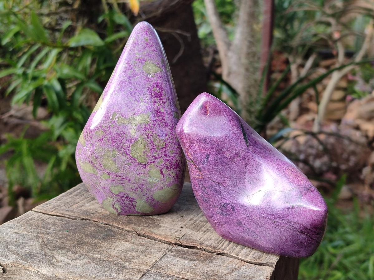 Polished Stichtite Standing Display Pieces x 2 From Barberton, South Africa - Toprock Gemstones and Minerals 